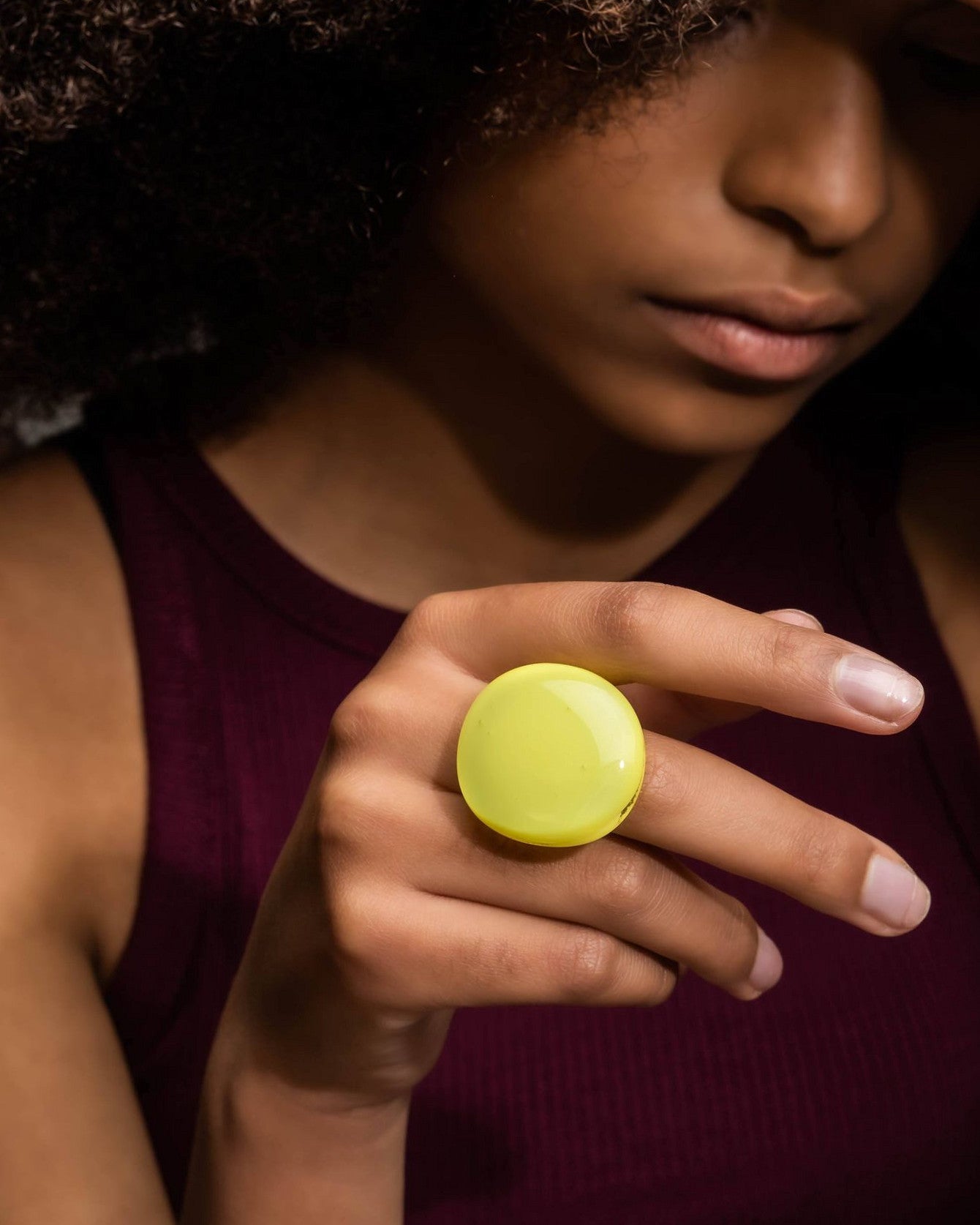 Bague Pastille – Jaune fluo