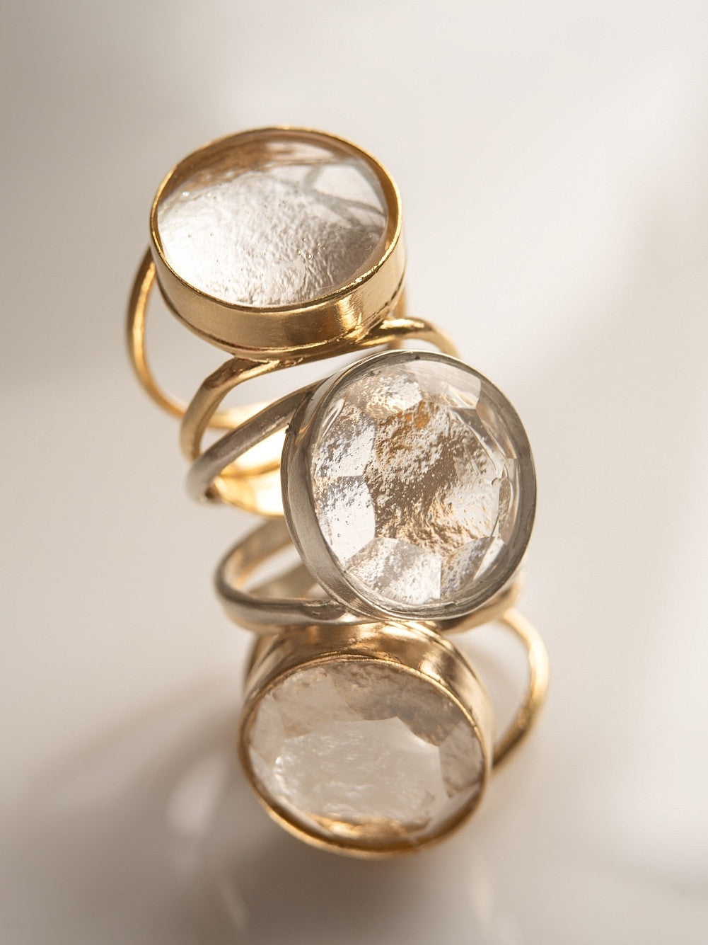 Liaison Ring – vermeil gold & clear glass