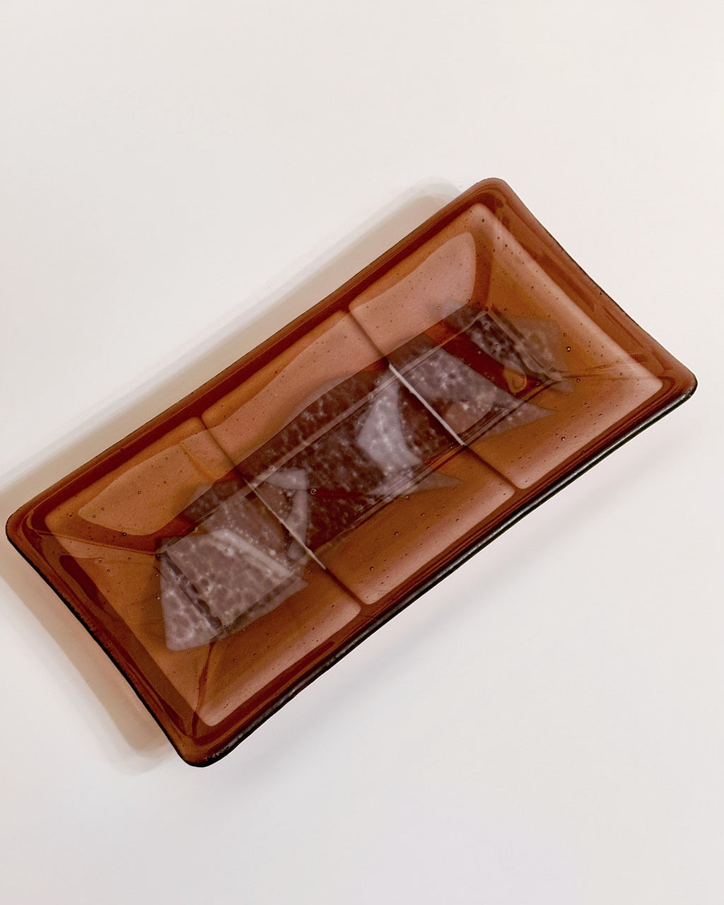 Nebulae rectangular tray – plum glass
