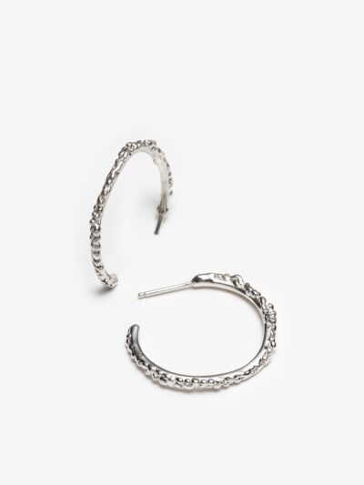 Anneaux Aurélia en argent sculpté – bijoux MÉLA par Mélanie Laplante