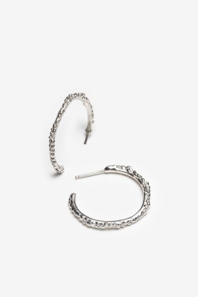 Anneaux Aurélia en argent sculpté – bijoux MÉLA par Mélanie Laplante