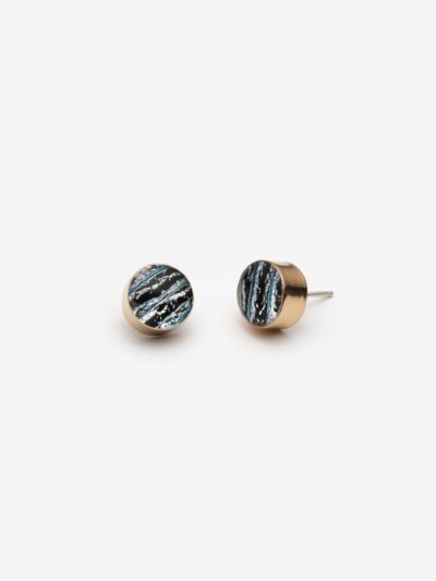 Boucles d’oreilles en verre scintillant noir et vermeil – MÉLA par Mélanie Laplante