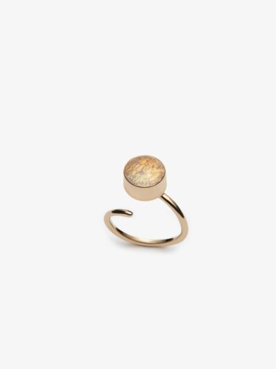 Bague spirale or vermeil et verre scintillant doré– MÉLA par Mélanie Laplante