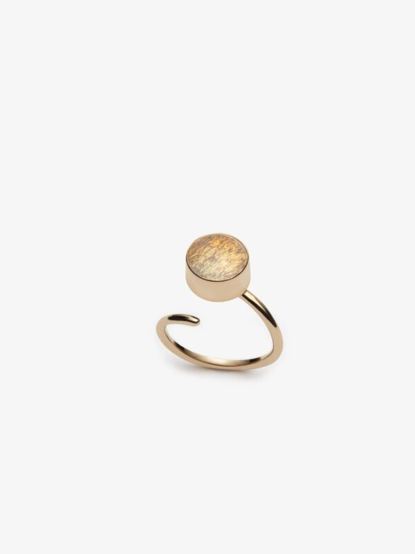 Bague spirale or vermeil et verre scintillant doré– MÉLA par Mélanie Laplante